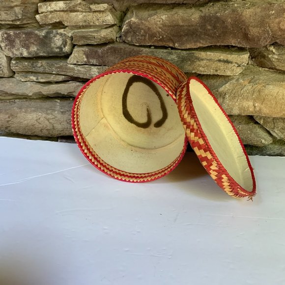 3 Box Set Baskets Red Stacking Graduated Dog Motif Boho Storage Decor Organizing - Picture 7 of 16